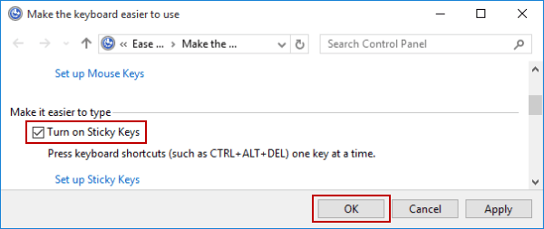 How To Disable Sticky Keys Windows 10